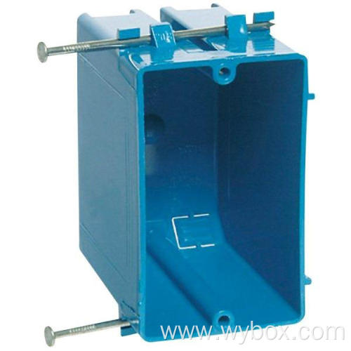 1-Gang 20 cu. in. Blue PVC Old Work Electrical Switch and Outlet Box B118A New Work single gang receptacle box surface mount